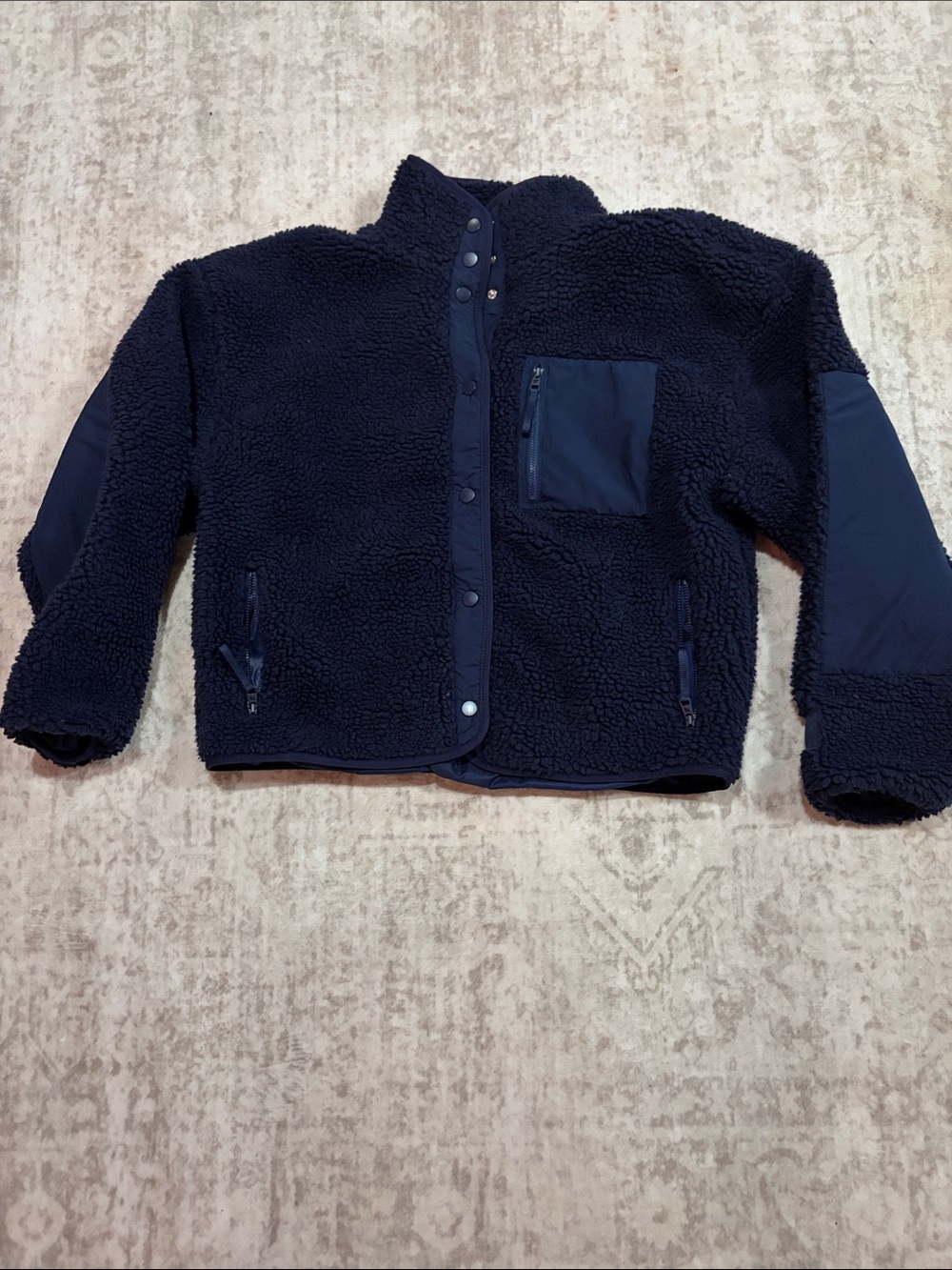 Fabletics Kids Navy Sherpa Jacket
